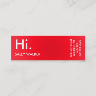 Mini cartes de visite rouges modernes