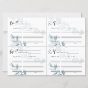 Mini CARTES RECEPE Eucalypse bleu-dusty