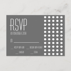 Mini cartes RSVP Pois (gris foncé)