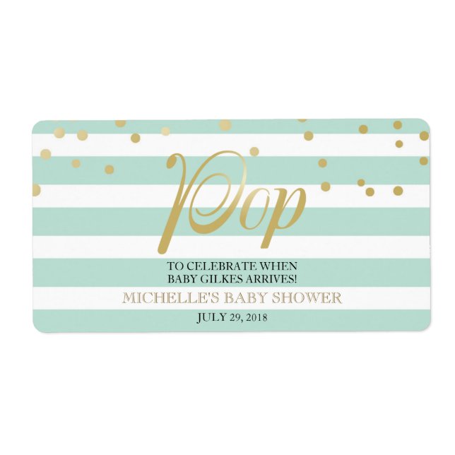 Mini Champagne Étiquette Baby shower neutre genre (Devant)