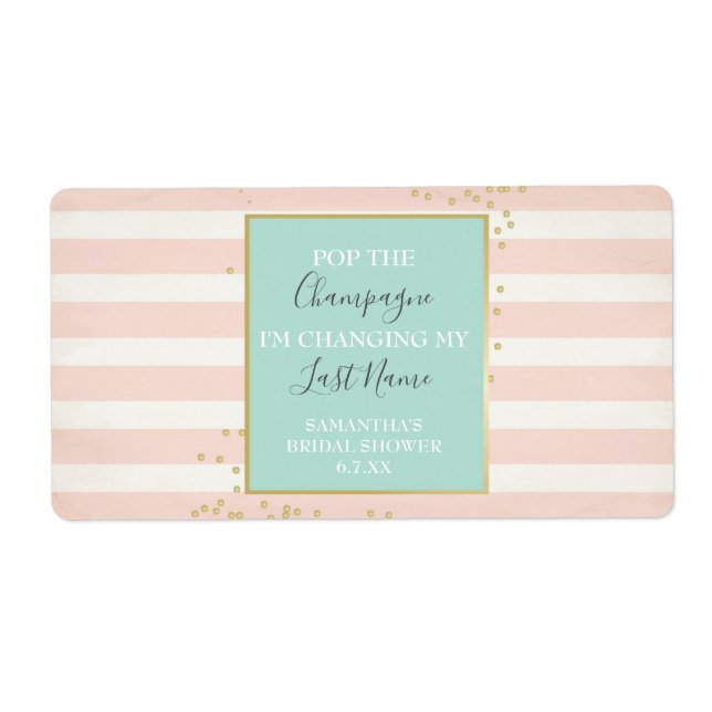 Mini Champagne Étiquette Fête des mariées Favorise (Devant)