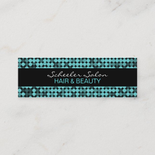Mini Charme turquoise frais - carte de visite maigre (Devant)