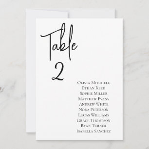Mini Chic Mariage Élégant Carte de siège table