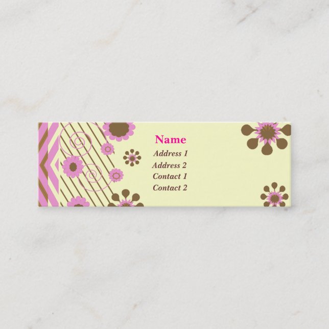 Mini Chocolat blanc et carte de visite rose (Devant)