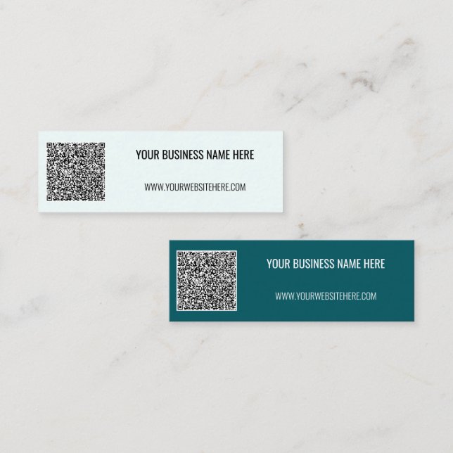 Mini Code QR personnalisé et Carte de visite texte pers (Devant / Derrière)