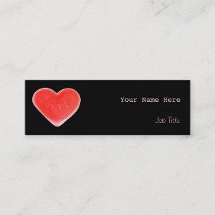 Mini Coeur doux carte de visite noir rouge maigre