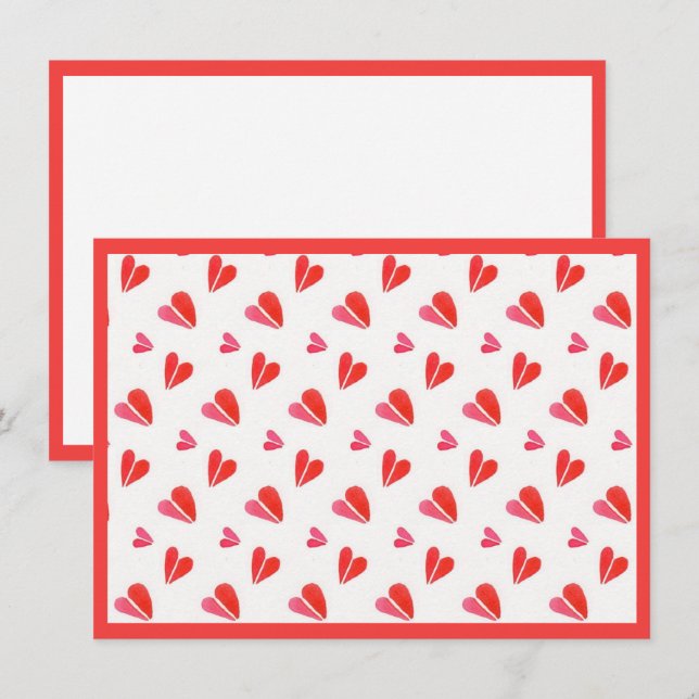 MINI COEURS 4,5x6,25 Carte Plate II / Horizontal (Devant / Derrière)