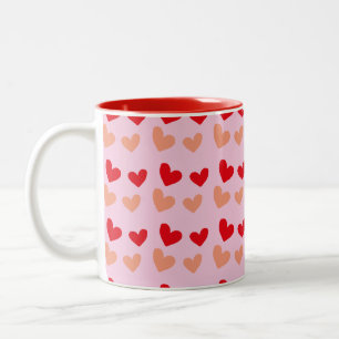 mini-coeurs rose rouge tasses & tasses