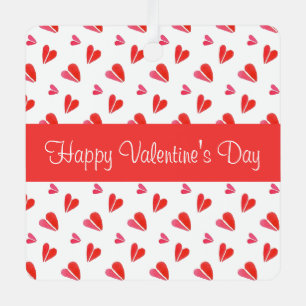 MINI COEURS Valentine métal Carré Ornement rouge