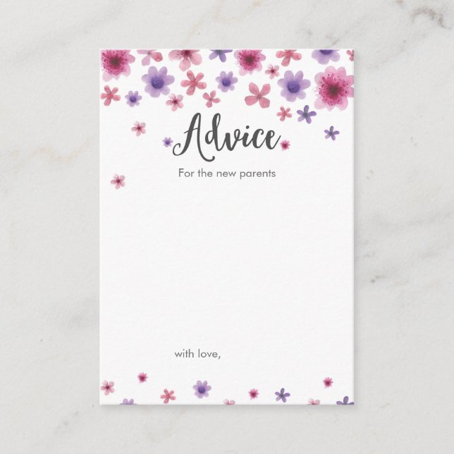 Mini conseil pour les nouveaux parents cartes de B (Devant)