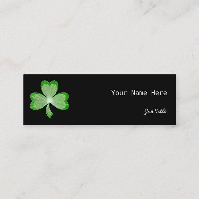 Mini Côté noir de carte de visite de shamrock maigre (Devant)