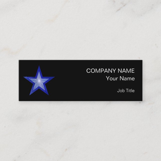 Mini Dark Blue Star carte de visite maigre noir (Devant)