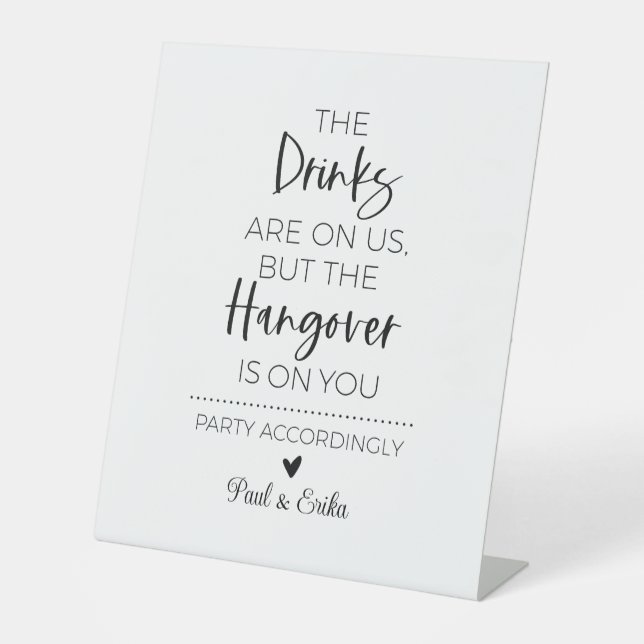 Mini-Drôle Boissons Sont Sur Nous Panneau Bar (Recto)