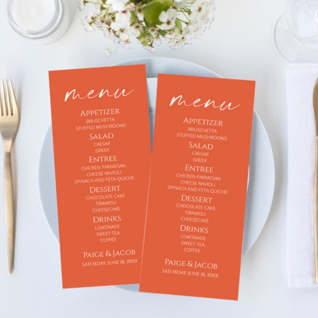 Mini Elegant Verona Sunset Mariage Menu (Créateur téléchargé)