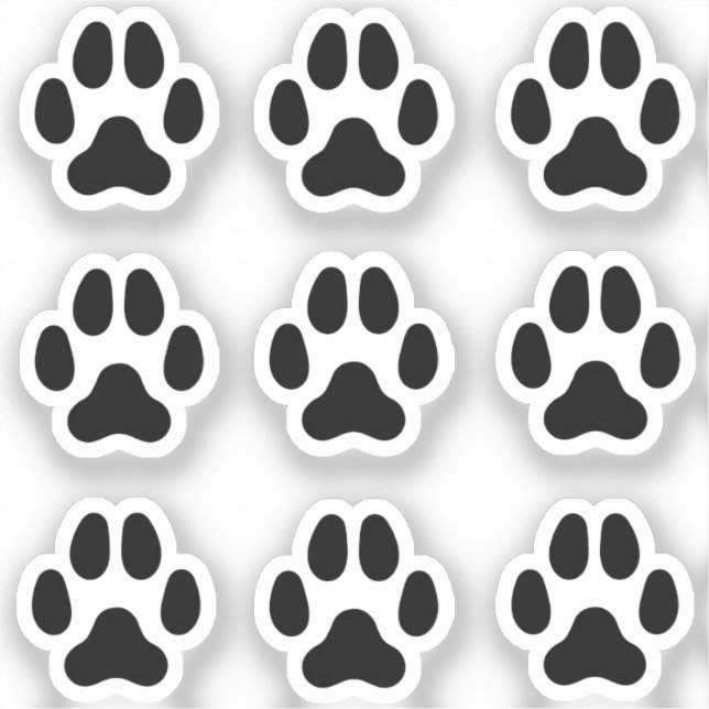 Mini Empreintes de pattes Chiens Stickers Black An (Recto)