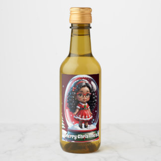Mini Étiquette de Noël en bouteille de vin
