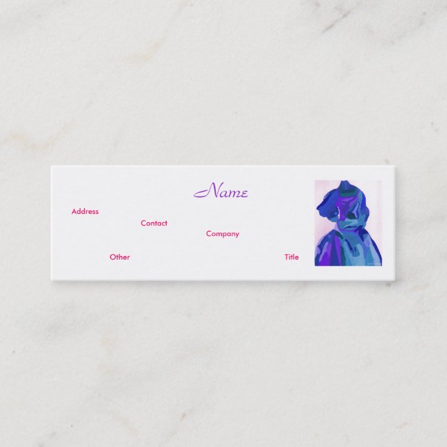 Mini Fashion Designer Blue I Carte de visite (Devant)