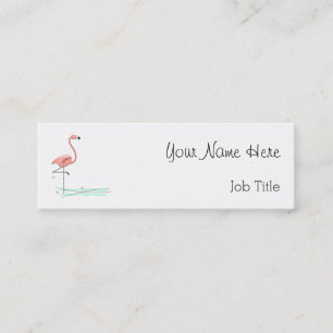 Mini Flamant rose de texte latéral carte de visite