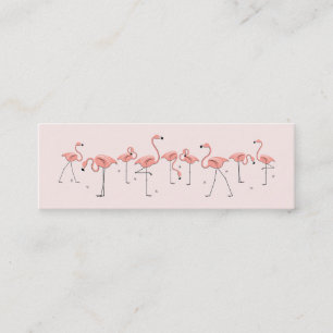 Mini Flamants roses Ligne rose carte de visite côté tex