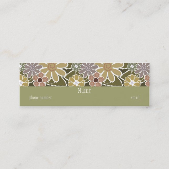 Mini Fun Floral Skinny Carte de visite (Devant)