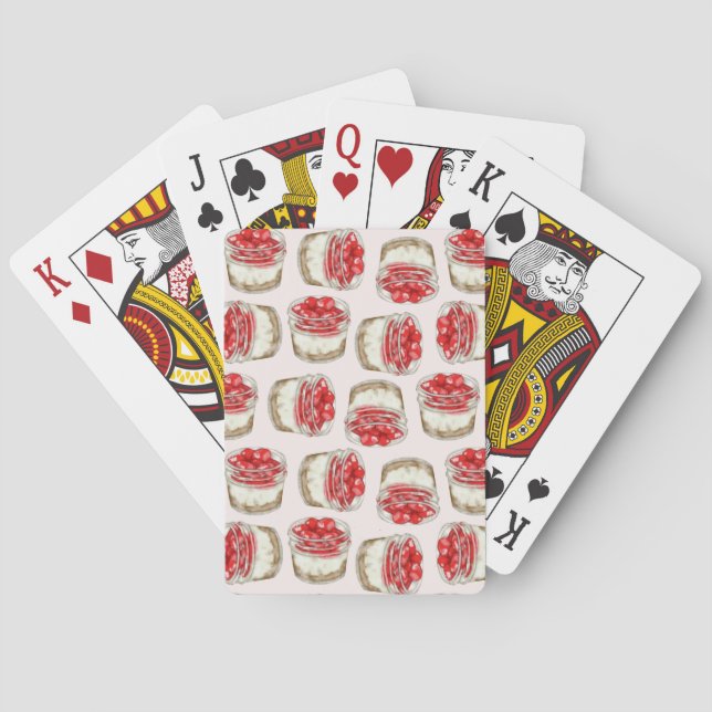 Mini gâteaux à la cerise - Cartes de jeu rose (dos)