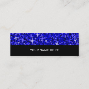 Mini Glitz bleu foncé carte de visite noir maigre