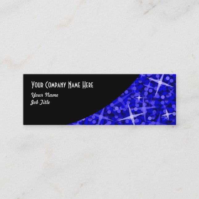 Mini Glitz bleu foncé Courbe noire carte de visite maig (Devant)