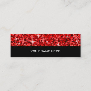 Mini Glitz carte de visite rouge mince noir