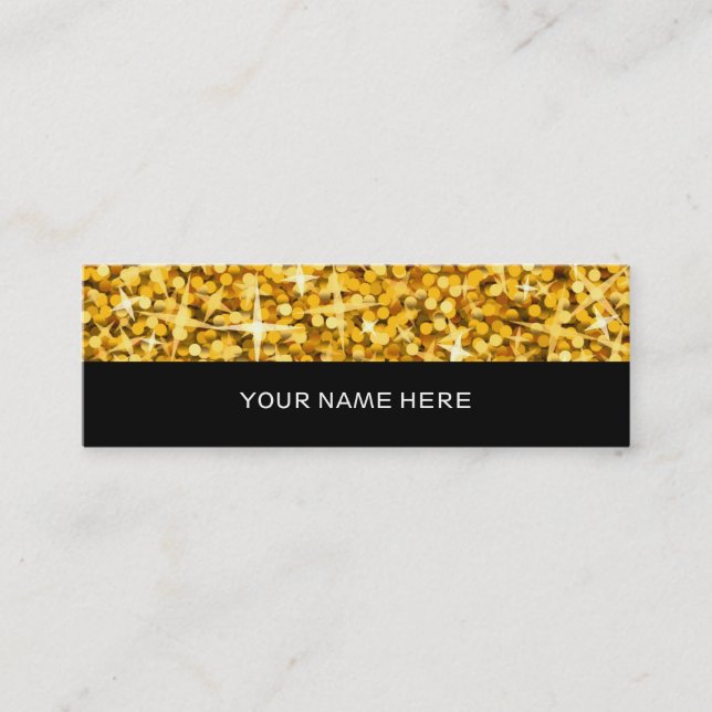 Mini Glitz "Gold" carte de visite maigre noir (Devant)