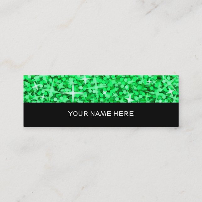 Mini Glitz Green carte de visite noir maigre (Devant)