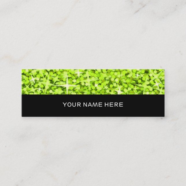 Mini Glitz Lime carte de visite maigre noir (Devant)