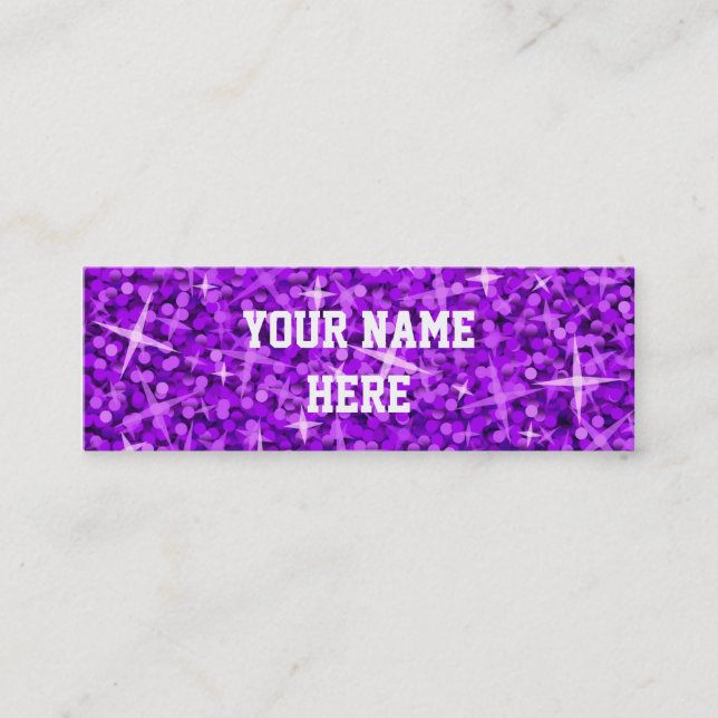 Mini Glitz Purple modèle de carte de visite maigre (Devant)