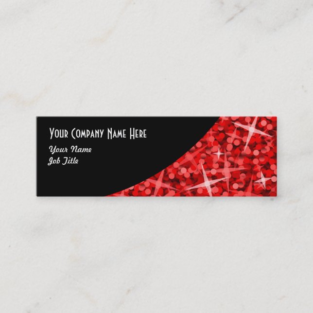 Mini Glitz Red Black Curve carte de visite maigre (Devant)