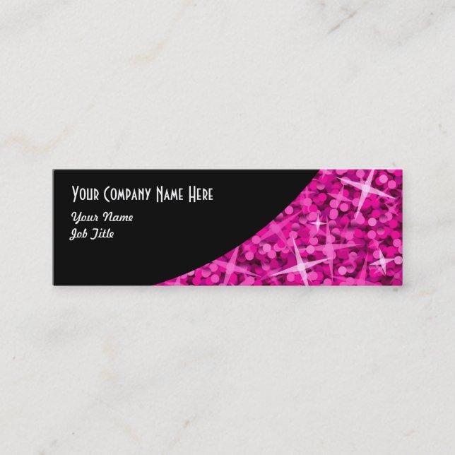Mini Glitz rose Courbe noire carte de visite maigre (Devant)