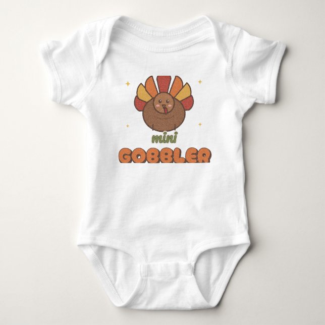 Mini Gobbler bébé body de dinde de Thanksgiving (Devant)