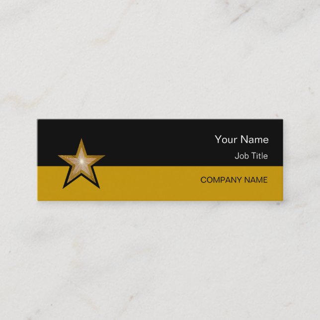 Mini Gold Star carte de visite or noir maigre (Devant)