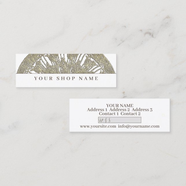 Mini Golden Mandala - Prix Tag - Carte de visite (Devant / Derrière)