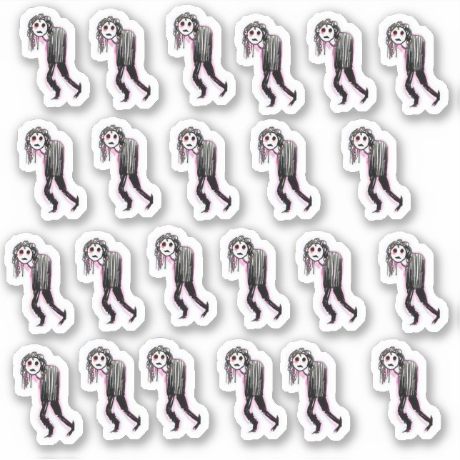 Mini Goths Stickers Vinyl Coupé Sur Mesure (Devant)