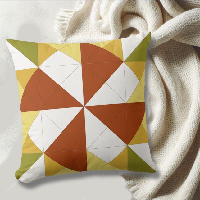 Mini-Grange Quilt Automne Pinwheel Coussin (Créateur téléchargé)
