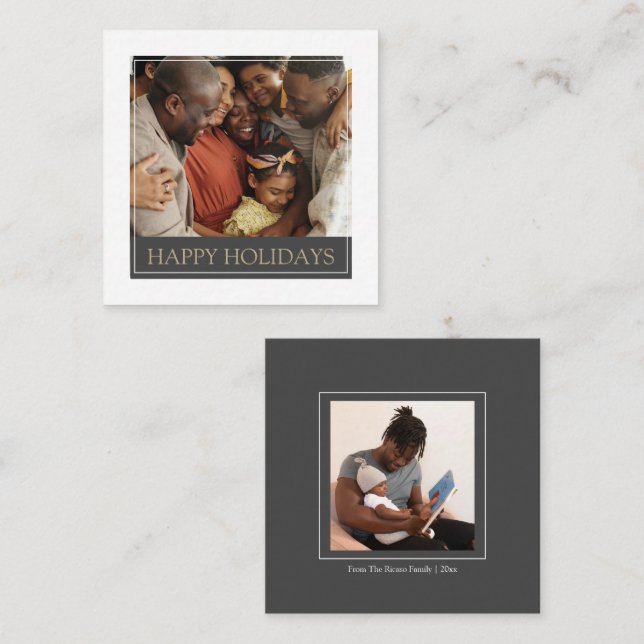 MINI Happy Holidays Carte de Noël Modèle photo (Devant / Derrière)