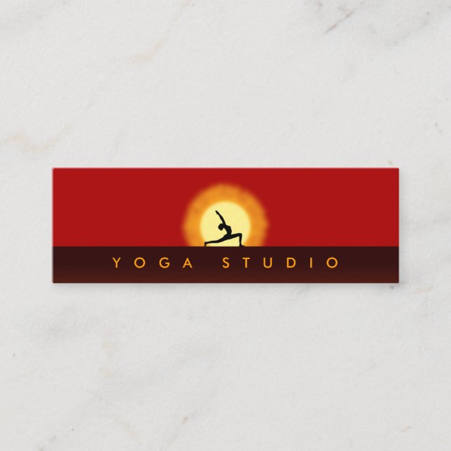 Mini Instructeur de Yoga Sunrise Pose Carte de visite m (Devant)