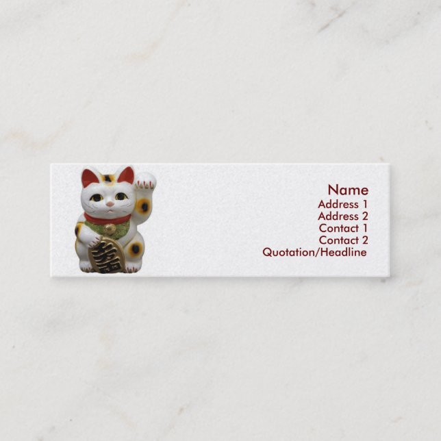 Mini Lucky Cat Carte de visite (Devant)