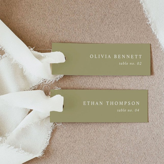 Mini Matcha Green Mariage Nom Cartes de Place (Créateur téléchargé)