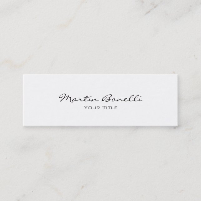 Mini mince blanc mince Carte de visite moderne simple (Devant)