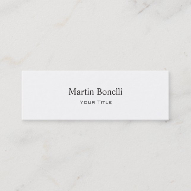 Mini mince blanc mince Carte de visite tendance simple (Devant)