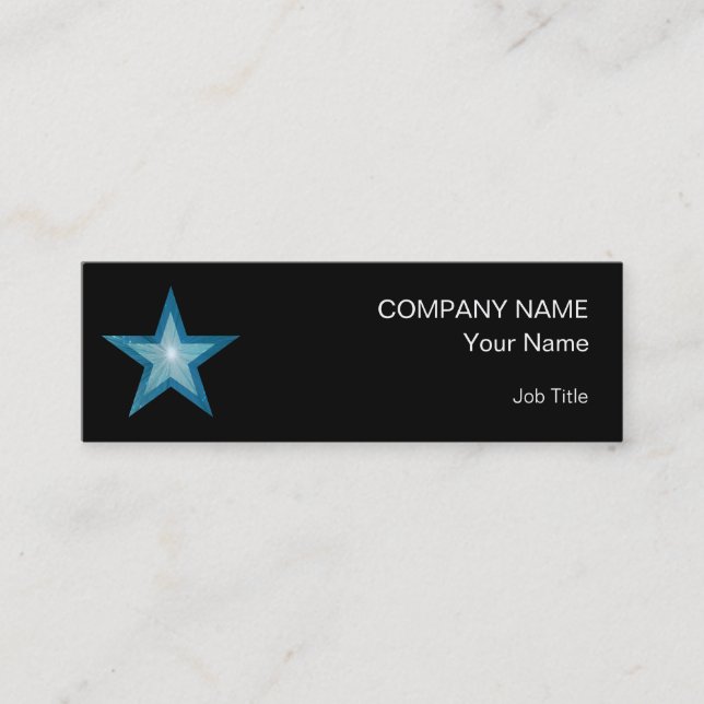 Mini Modèle de carte de visite Blue Star mince noir (Devant)
