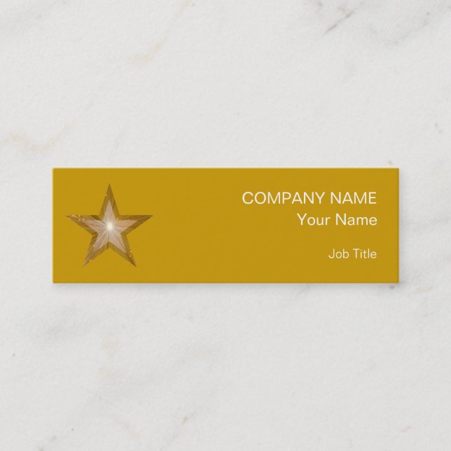 Mini Modèle de carte de visite Gold Star maigre or (Devant)