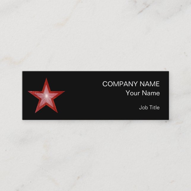 Mini Modèle de carte de visite Red Star maigre noir (Devant)