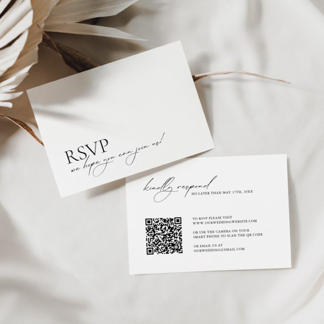 Mini moderne élégant QR Code Mariage RSVP (Créateur téléchargé)