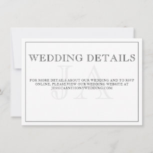 Mini Monogramme Détails du Mariage Carte de boîtie